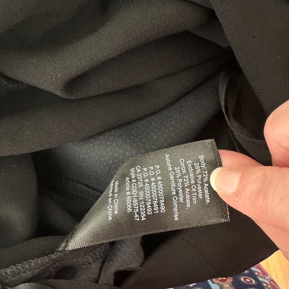 Aritzia Babaton Black Wide Leg FLowy Pants Palazzo Trouser Side Zip Wide Leg 4 - Picture 15 of 16